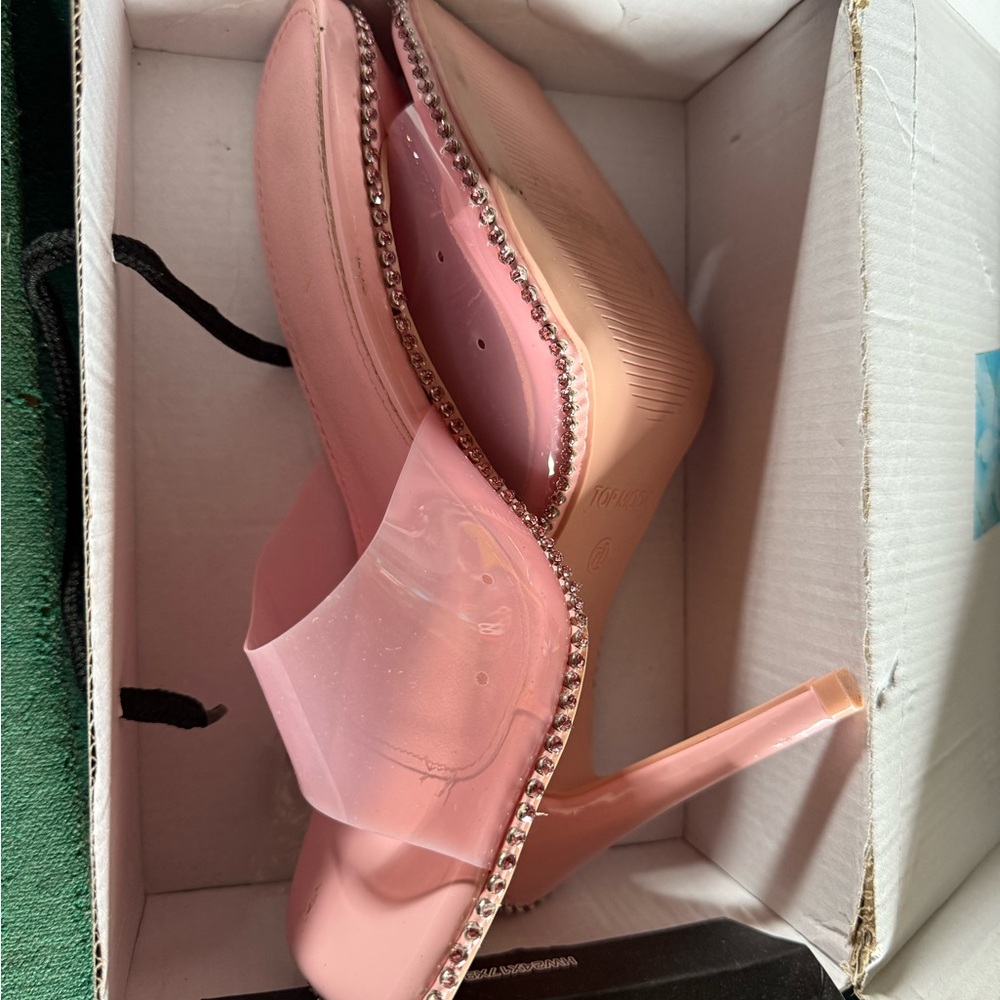 TOP Moda Pink Rhinestone Heels